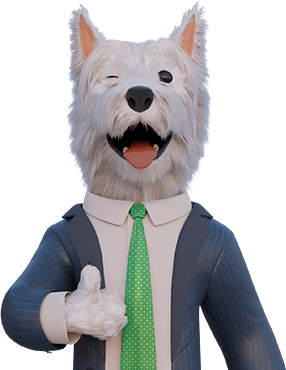 welcome jimmy betpal dog mascot with thumbs up