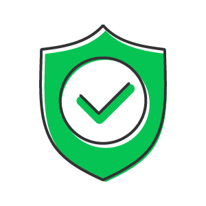 shield with green tick icon