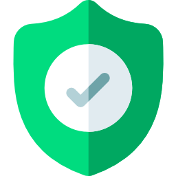 green tick shield icon