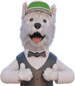 Betpal dog mascot thumbs up