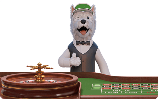 betpal dog mascot playing roulette