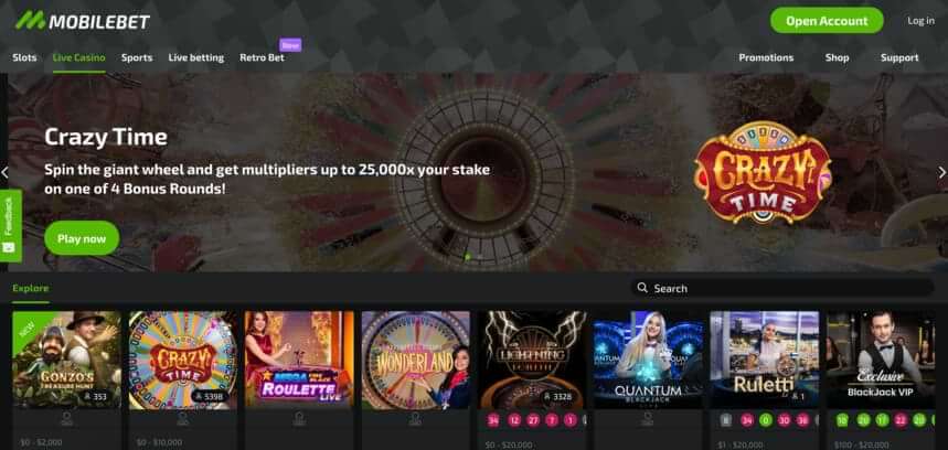 mobilebet live casino