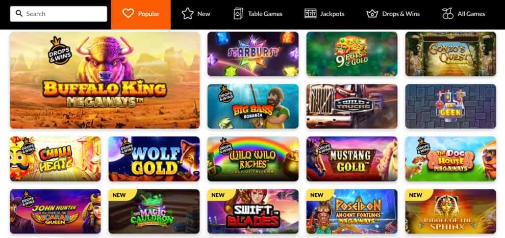Example of top games at tigerriches casino
