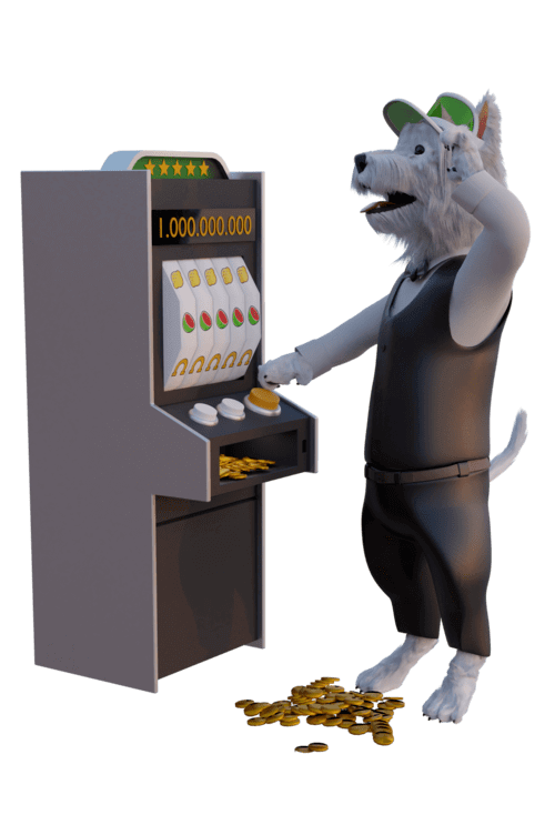 betpal dog mascot playing slot machine (1)